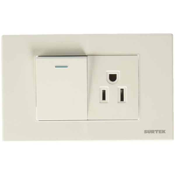 Surtek P624B Placa 1 Interruptor 1 contacto 1/2, línea Premium,