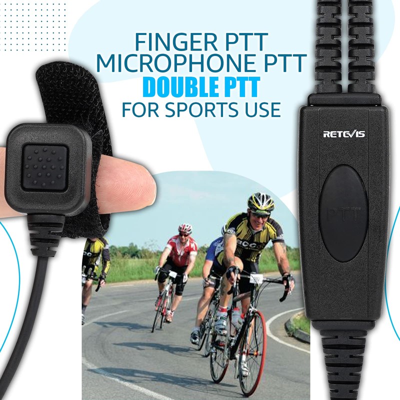 Retevis Walkie Talkie Headset with Boom Mic D Shape Double