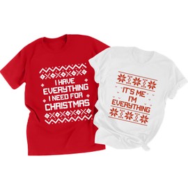 Christmas Couples Shirts His and Her Matching Xmas Outfits Sets Funny Christmas Family Pajamas Short Sleeve Tees Top