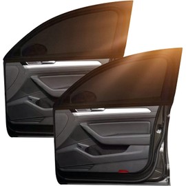 ANNA TOSANI 2 Pack Parasol de Coche, Parasol para Protección Solar Coche, Doble Tejido para Máxima Protección contra Rayos UVA y Anti-Mosquitos