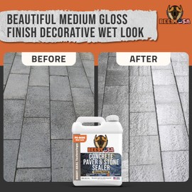 Paver Sealer - 8600 Wet Look (Medium Gloss) - 1 Gallon Covers up to 175-250 sq ft (2 Coats)| Concrete Sealer Outdoor - Color Enhancing Acrylic Sealant for Stones, Patios, Pavers, Bricks & Driveways