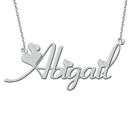 Women Jewelry Name Necklace Silver Heart Best Friend Women Girl Gifts for Her Abigail