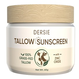 Dersie Tallow Sunscreen SPF 30 – Mineral UV Defense with Non-Nano Zinc Oxide – Face & Body Sun Protection for Adults & Kids – 100% Grass-Fed Beef Tallow for Moisture Retention & Skin Comfort (2.1 oz)