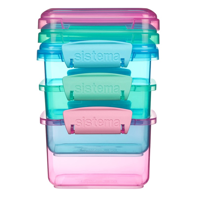 Sistema 3-Piece Food Storage Containers with Lids for Lunch, Meal