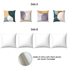 Umootek 4Pcs Geometric Pattern Throw Pillow Covers Short Plush Square Pillow Covers Set Cushion Case for Couch Sofa Bed Car Home Decorations, 18 x 18 Inch