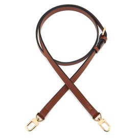 ZOUIQSS Leather Bag Strap,Replacement Adjustable Crossbody Strap,Shoulder Straps for Small Bags Speedy Favorite MM Nano Pochette Metis with Gold Hardware(Brown Strap Width 1.5cm)