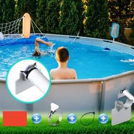 Pack of 2 pool hose holders, swimming pool pipe holder, pool hose holder with cable tie, prevents strain tearing puncture (26 mm - 38 mm)