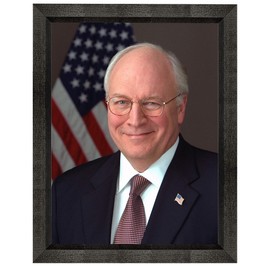 Dick Cheney Photograph in a Black Beveled Frame - Historical Artwork from 2003 - (8.5" x 11") - Semi-Gloss
