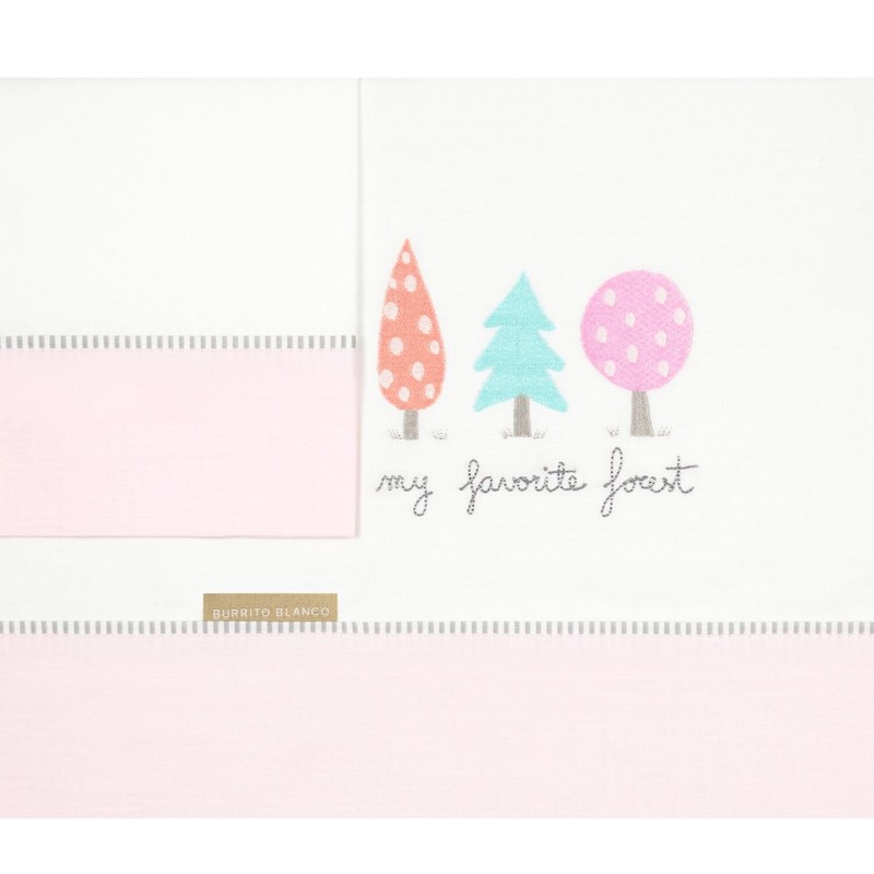 Burrito Blanco | Coralina Fitted Sheet Embroidered 913 Pink 50cm