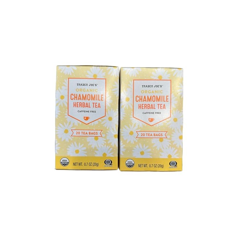2 Boxes Trader Joe's No Caffeine Organic Chamomile Herbal Tea