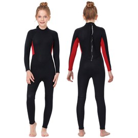 REALON Kids Full Wetsuit Toddler Boys Girls and Youth 2.5mm 3mm Neoprene Child Wet Suit Back Zipper Thermal Swimsuits for Diving Surfing Swimming Water Sprot