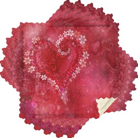 Happy Valentine's Day Pink Red Love Heart Rags Dish Towel Cleaning Cloth Set of 6 Mother¡¯s Day Flowers Kitchen Bath Hand Towels 11x11 IN Super Absorbent Lint Free Bar Soft Towel Kitchen Accessories