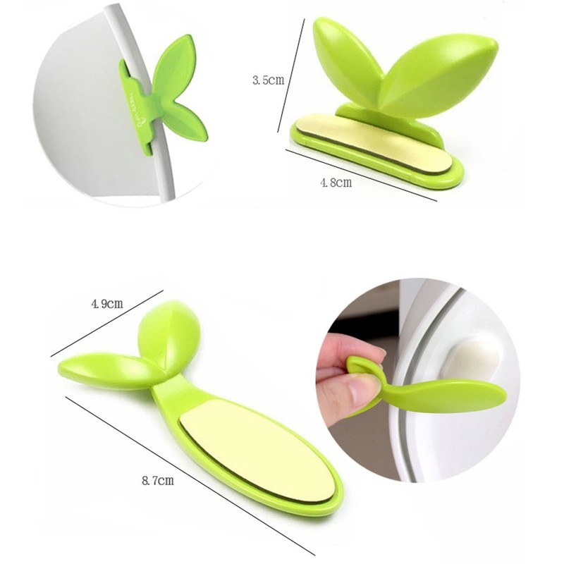 MinniLove Toilet Seat Handle Handle Handle Green Leaf Design Bathroom