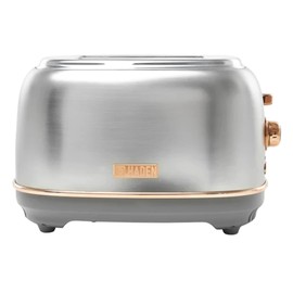 Haden Heritage 2 Slice Wide Slot Stainless Steel Toaster with Adjustable Browning Control & Non-Slip Feet, Steel & Copper