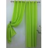 J&V TEXTILES 2 Panels Solid Grommet Semi Sheer Faux Silk