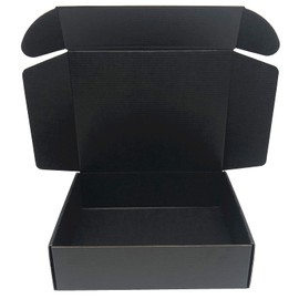 Black Cardboard Shipping Box 10 x 8 x 2.7 Inch Corrugated Packaging Storage Boxes 10 Pack (Inside Size: 9.35 x 7.8 x 2.6)