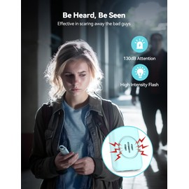 TECKNET Rechargeable Personal Safety Alarm for Women, 2-Pack 130dB Personal Alarm with SOS Strobe Light, Low Battery Notice, Keychain Alarms Loud Siren for Girls Kids Elderly