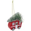 Red Camper with Evergreen Tree Christmas Ornament Trailer Decor Holiday