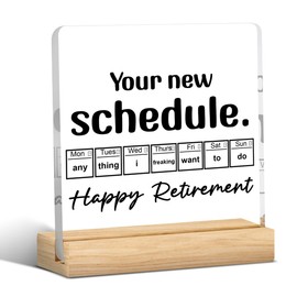 Funny Retirement Gifts for Woman Men Retire Gift Ideas Best 2025 Retired Gifts for Friends Coworker Teacher Cool Retirement Birthday Gifts for Woman Happy Retirement Sign Acrylic 4×4 Inch