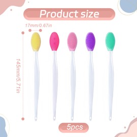 5 Pcs Lip Scrub Exfoliator Lip Brush, Lip Exfoliator, Two-Sided Pore Brush, Soft Brushes, Lip Scrubber Scrub Tool for Blackhead Removal, Lip Exfoliation or Face Massage