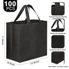 JERIA 100 Pack Black Reusable Totes Bag with Reinforced Handles