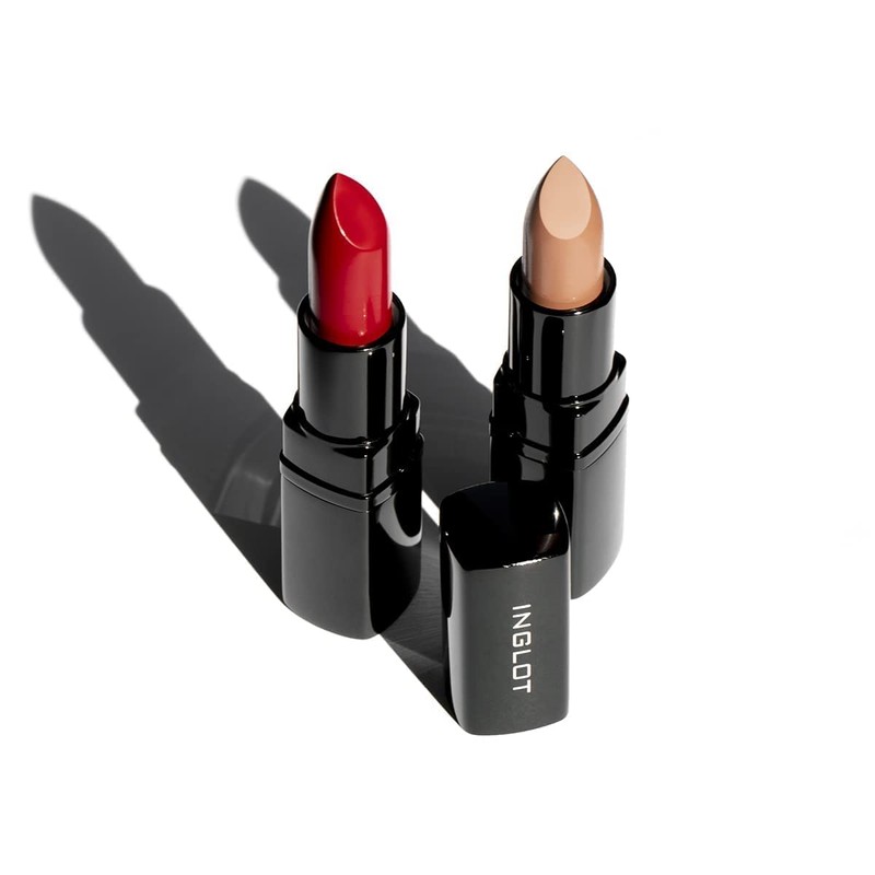 Inglot Lipstick Matte, Klassischer Matter Lippenstift, Angereichert mit Vitamin E,