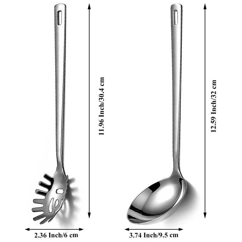 Berglander Stainless Steel Soup Ladle & Spaghetti Spoon, 2 Piece