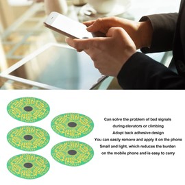 Yoidesu 5 Pegatinas de Mejora de la SeñAl del Teléfono, Amplificador de SeñAl de Teléfono Móvil Verde PCB, Amplificador de SeñAl de Antena, Pegatina Autoadhesiva para Acampar Al Aire