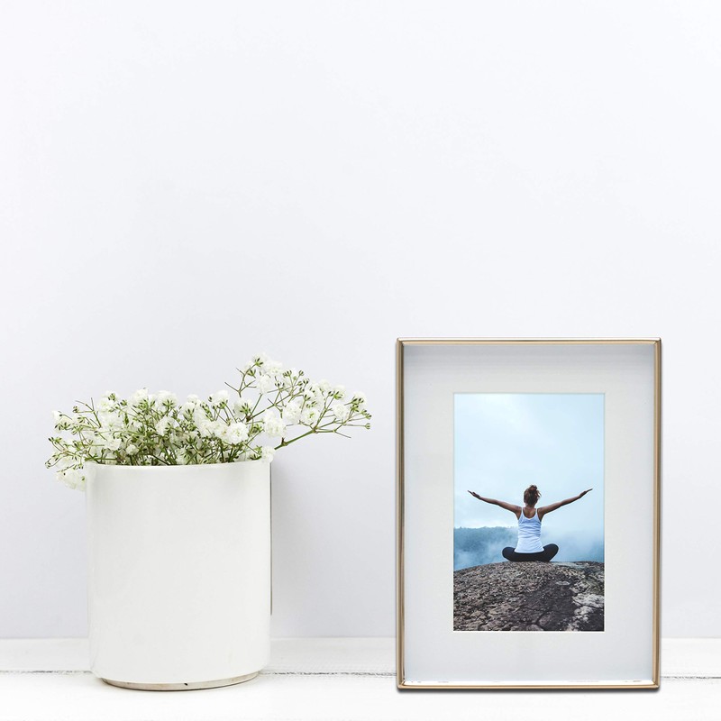 MIMOSA MOMENTS 6x8 Metal Picture Frame with Mat for 4x6