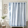 Whaline Gingham Ruffled Shower Curtain 72 x 72 Inch Blue