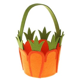 Macosa AS6937 Easter Gift Bag Carrot Orange Felt Bag Easter Bag with Handle Bag Easter Felt Bag Gift Basket Easter Basket