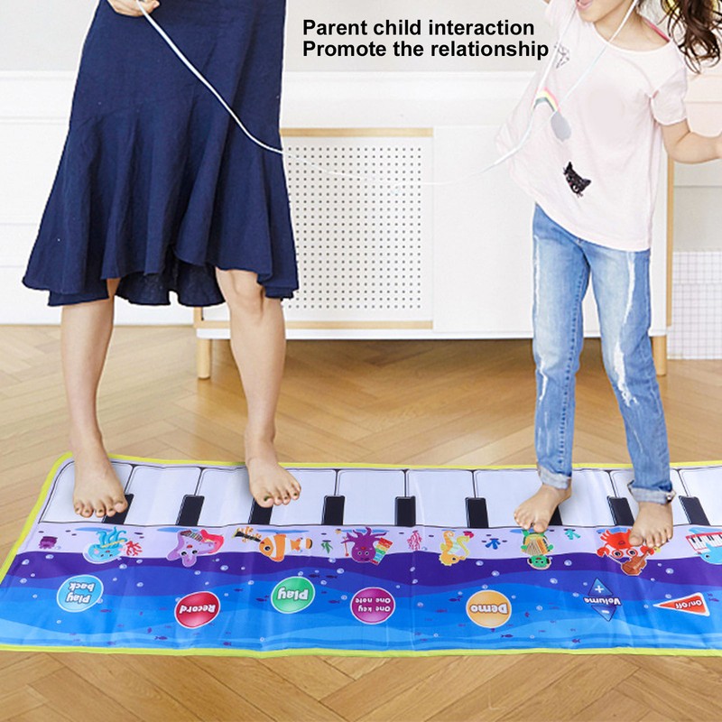Kids Piano Mat Collapsible Soft Cloth Lighting Musical Dance Floor