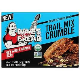 Dave's Killer Bread Organic Snack Bar, Trail Mix Crumble, 19g Whole Grains, No Artificial Ingredients or Preservatives, Kosher, USDA Certified Organic, Non-GMO, 4 Count, 7 Ounce (Pack of 6)