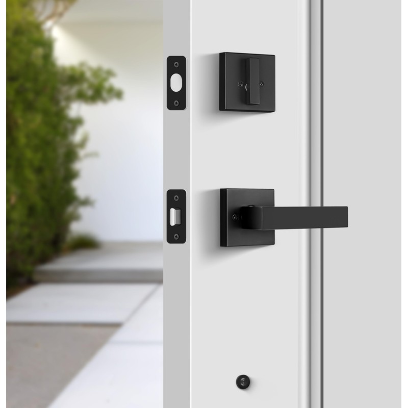 LOQRON Front Door Handleset Heavy Duty Door Handle and Deadbolt