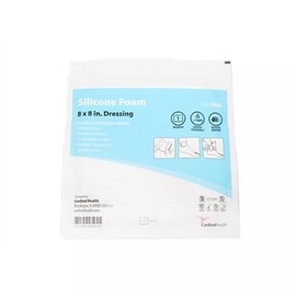 Cardinal Health™ Silicone Foam Dressing, 8 x 8IN, Case of 5 Boxes of 5