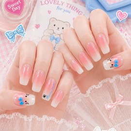 Lovely Cat Handmade Nail Tips - Almond S / 러블리 캣 수제네일팁 - 아몬드S