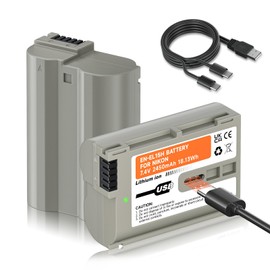 EN-EL15, EN-EL15a, EN-EL15b, EN-EL15c Batteries 2 Pack USB-C Charging for Nikon D7500, D750, Z6, Z6 ii, Z7, Z7ii, Z8, D500, D600, D610, D810, D800, D800E, D710E, D850, D7000, D7100, D7200 Cameras