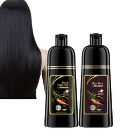 Dyceittdia 2 x Hair Dye Shampoo, Shampoo for Coloured Hair, Smoothing Shampoo, Hair Dye Shampoo 3-in-1, Cleansing & Repairing Shampoo, 2 x 100 ml, Black and Brown, Hair2