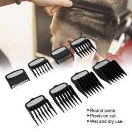 Peinetas Para Cortar El Cabello, 8 Piezas Juego de Peine Guía Para Cortar El Cabello Pinza de Tallado Gradiente Peines Redondos de Corte Fino Para Cortadoras/cortadoras Eléctricas(Black)