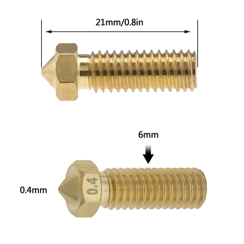 EMSea 5 Sets Heating Block and 0.4mm Brass Nozzle Compatible