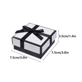 Nideen Pack of 4 Jewellery Gift Box with Cards, 7.5 x 7.5 x 3.5 cm Necklace, Bracelet, Gift Box, Jewellery Box with Lid, Jewellery Packaging (White)