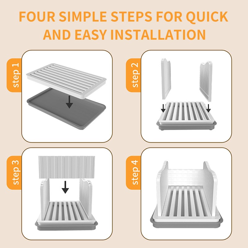 Professional Bread Slicer with Adjustable Guide, Foldable Cutter for Homemade