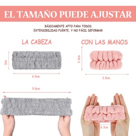 9 Piezas Diadema de Spa Facial, Microfibra Suave Diadema de Spa Diadema Facial Maquillaje Diadema Maquillaje para Mujeres y Niñas Baño de Maquillaje (Gris+Negro+Blanco)