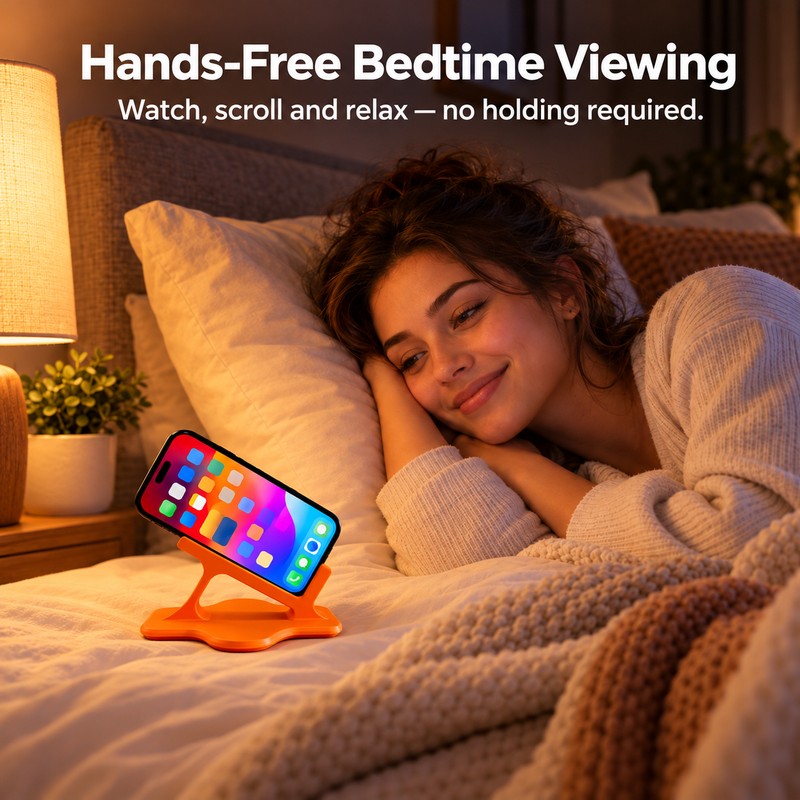 Hands-Free Phone Stand for Bed – Stable Ergonomic Side-Lying Phone