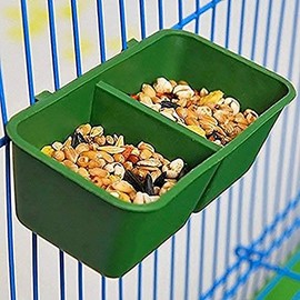 Litewood - Comedero de semillas de pájaro, alimentador de agua, cuenco para loros guacamayos africanos, periquitos, cacatúas, Conure, canario, pinzón de canario (9,9 cm, 2 en 1)