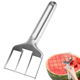 CANIPHA Watermelon Cutter Slicer Tool 430 Stainless Steel Mango Slicer Fruit Cutter Melon Cutting Tool Kitchen Gadget Portable Practical Upgrade Silver Manual for Home Party Summer Camping Picnic