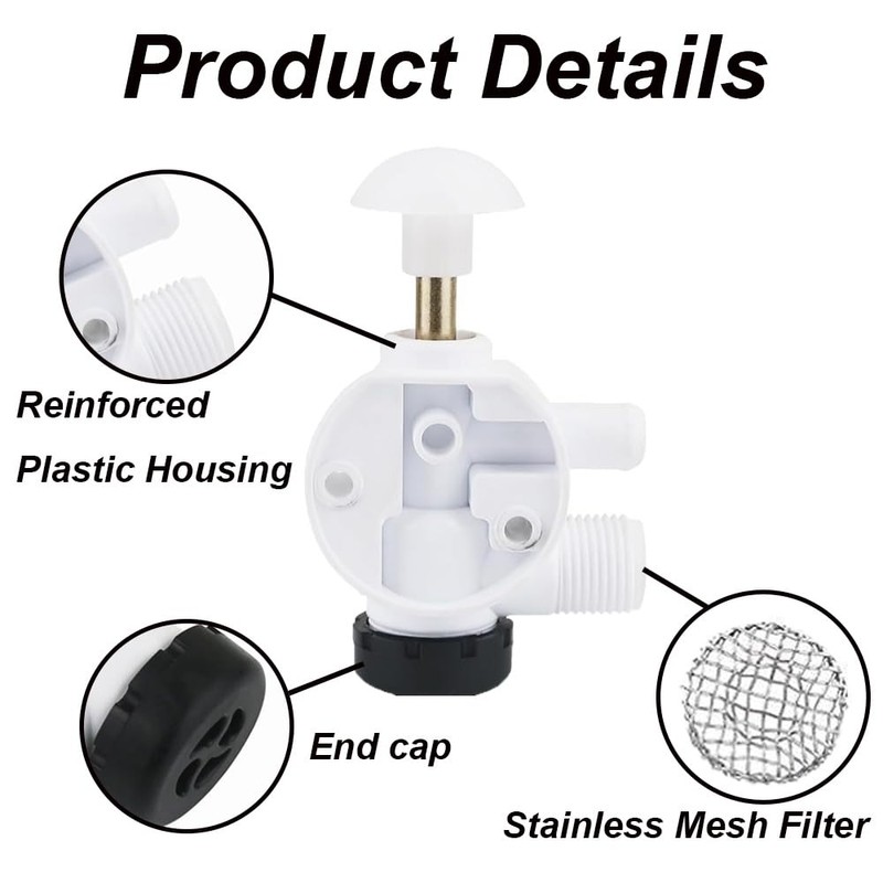 TopHomer 385314349 RV Toilet Water Valve Kit Compatible with Sealend,