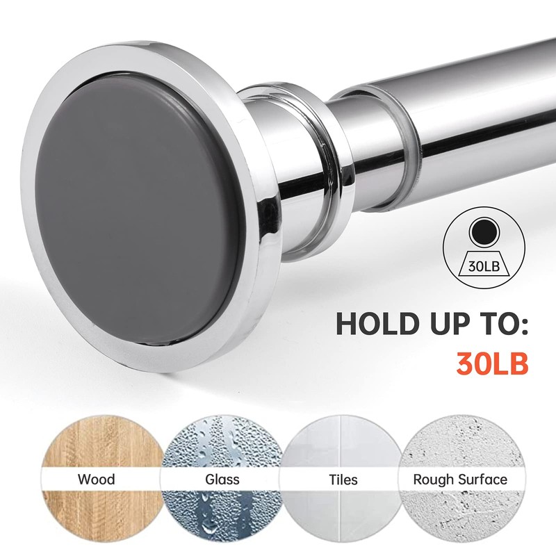BRIOFOX Industrial Shower Curtain Rod - Rustproof Non-Slip 43-72 Inch