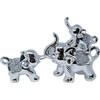 Handcrafted Ceramic Crushed Diamond Elephant Figurines, Set of 3, Mother