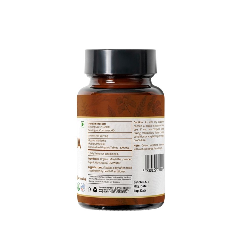 ORGANIC SPREE MANJISTHA 120 Tablets | Rubia Cordifolia (Manjistha) |